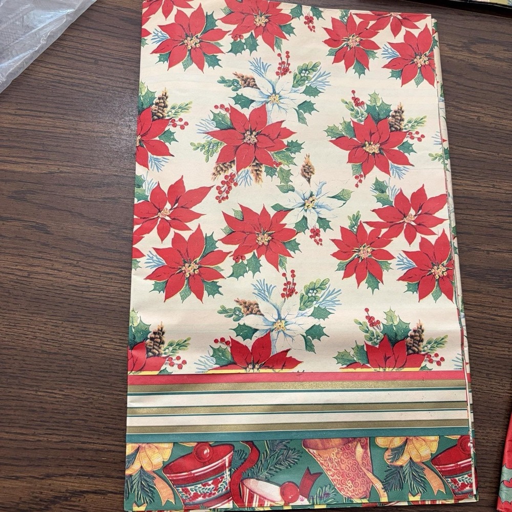 Vintage Cleo Christmas Wrapping Paper 11 Extra Large Sheets Retro Holiday
